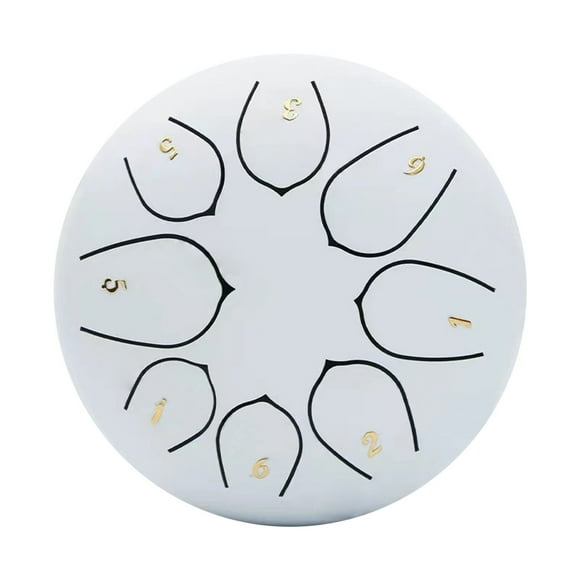 Fiudx Tambor de Lluvia para Exteriores, Tambor de Lengüeta de Acero de 11,4 Cm y 8 Tonos, con Baquetas y Libro, para Jardín.