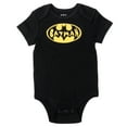 thumbnail image 3 of DC Comics Justice League Batman Newborn Baby Boys Bodysuit Pants and Hat 3 Piece Outfit Set Newborn to Infant, 3 of 5