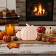 thumbnail image 4 of Pumpkins Fall Decorations for Home Pumpkin Ceramic Thanksgiving Centerpiece for Table, Modern Desktop Entryway Decorative Ornament Office Living Room （Pink）, 4 of 6