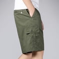 thumbnail image 4 of SWSMCLT Men's Mid Rise Lounge Lightweight Pockets Slim Fit Cotton Shorts Cargo Shorts Casual Shorts Army Green Large, 4 of 4