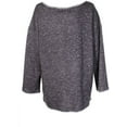 thumbnail image 2 of Max Studio London Womens Contrast-Trim Pullover Sweater, Grey, Large, 2 of 3