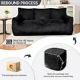 thumbnail image 3 of LinkRomat Faux Fur Loveseat, Oversized 2-Seater Sofa with High-Density Foam, for Living Room & Bedroom, No Assembly Required, Black, 3 of 8