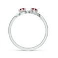 thumbnail image 2 of ANGARA Natural Round Two Stone Twist Ruby Ring in 14K White Gold for Women (Size-3.2mm) | July Birthstone, Birthday, Anniversary, Jewelry Gift for Women | Natural Ruby Ring, 2 of 8