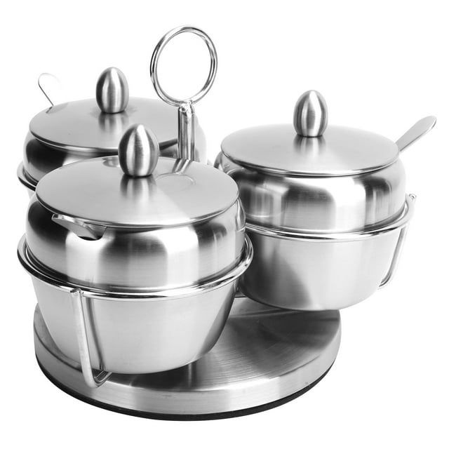 Caja de condimentos, olla de condimentos de acero inoxidable, cuenco para sal, suministros de cocina, fiel a su promesa