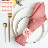 12Pcs Napkin Rings Cloth Simulation Rose Style Napkin Rings Set Versatile Bright Color Napkin Holders Rings for Wedding Banquet Birthday Party