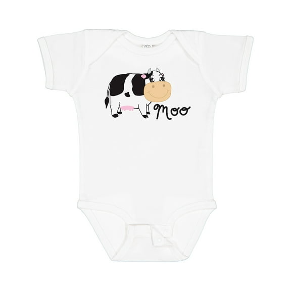 Inktastic Moo says the cow Boys or Girls Baby Bodysuit