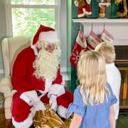 Men's Santa Claus Costume 11PCS. Christmas Velvet Adult Deluxe Santa Suit -M