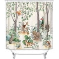 thumbnail image 2 of 4PCS Red Camo Deer Shower Curtain Sets with Rugs, Waterproof Fabric Shower Curtain, Black American Flag Stars Stripes Camouflage Elk Moose Wildlife Forest Hunting Rustic Cabin Bathroom Decor, 2 of 7