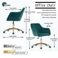 thumbnail image 7 of Modern Velvet Fabric Home Office Chair,360° Swivel Desk Chair,Height Adjustable Reading Armchair with Gold Metal Legs and Universal Wheels,for Living/Room Bedroom/Computer Task, 7 of 7