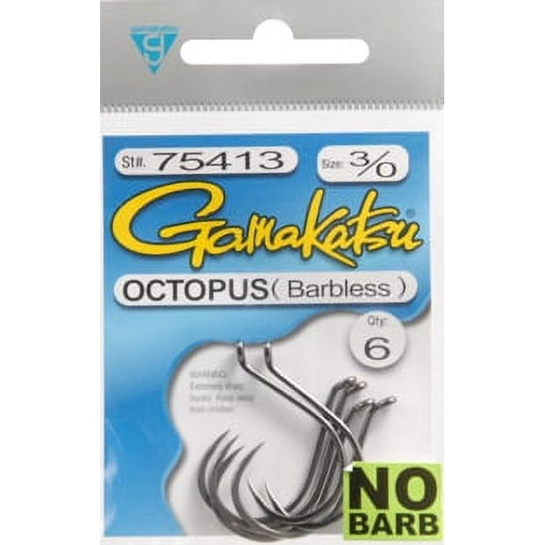 Gamakatsu Octopus Hook Barbless, NS Black, Size 3/0, 6pk 