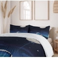 thumbnail image 6 of Ambesonne Space Duvet Cover Sets, Astronaut with a Moon, 2-King, Indigo and Pale Grey, 6 of 7