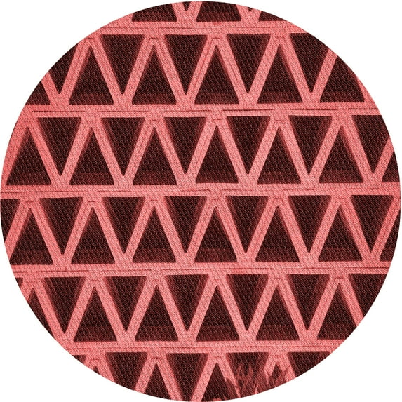 Ahgly Company Machine Washable Indoor Round Transitional Maroon Red Area Rugs, 6' Round