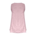thumbnail image 5 of Endives Tank Tops For Women Linen Top V Neck Pleated Sleeveless Tops Summer Casual Shirts Pullover Tops Pink, 5 of 5