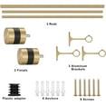 thumbnail image 6 of 1Inch Diameter Single Curtain Rods with Decorative Finials 72-144inch, Warm Gold, 6 of 7
