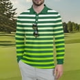 thumbnail image 2 of Homeyce Golf Shirts for Men Long Sleeve Collared Shirt Casual Stylish Dry Fit Performance Button Down Golf Polo Shirt Floral Print Quick Dry Pullover,Green L, 2 of 4