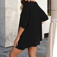 thumbnail image 6 of Mifsaly 2 Piece Short Sets for Women Oversized V Neck T Shirt and High Waisted Shorts Soft Breathable Athletic Workout Outfits 2026 Black,XL, 6 of 7