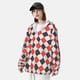 thumbnail image 3 of Balery Red and black argyle Sudadera ligera de manga larga con capucha y protección solar UPF 50+ para hombre y mujer, ideal para pesca y running-Small, 3 of 7