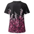 thumbnail image 5 of SDNall Women'S Short Sleeve Tshirts Fashion Summer Round Neck Leisure Short Sleeve Printed Lace Stitching Tops Cotton Shirts for Women (Purple, Sizes S-XXXXL), 5 of 9