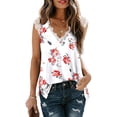 thumbnail image 1 of Mujeres Vest de algodón Cordero casual Tanktop suelto Citas de vacaciones Vacaciones de vacaciones Básica Ropa básica Trabajo diario Vintage Top blanco Flor roja L Inevent AP009841-03, 1 of 7