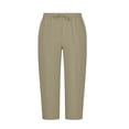 thumbnail image 5 of Bovxnpu Mens Capris Pants Beach Loungewear Pants Men Cargo 7 Pants Solid Elastic Waist Drawstring Side Pockets Casual Pants, 5 of 8