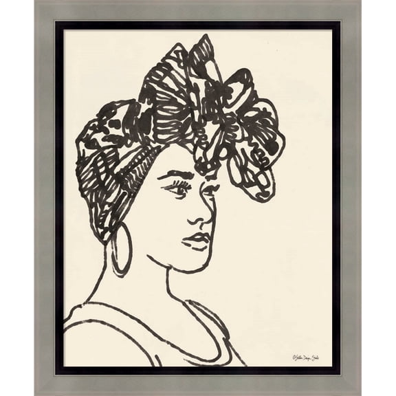 Great Art Now Head Wrap Line Study by Stellar Design Studio, Framed Wall Art, 15.25W x 18.5H