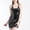 Black, variant on Women Sexy Slip Backless Dress Slim Tight Fitted Shiny Metallic Short Mini Dress Mini Bodycon Cami Dress