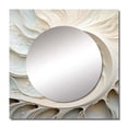 thumbnail image 2 of Designart "Infinite Ivory Seashell Spiral" Nautilus White Large Square Mirror - Square Bedroom Mirror Printed Wall Decor - Modern Square Printed Wall Mirror Art, 2 of 5