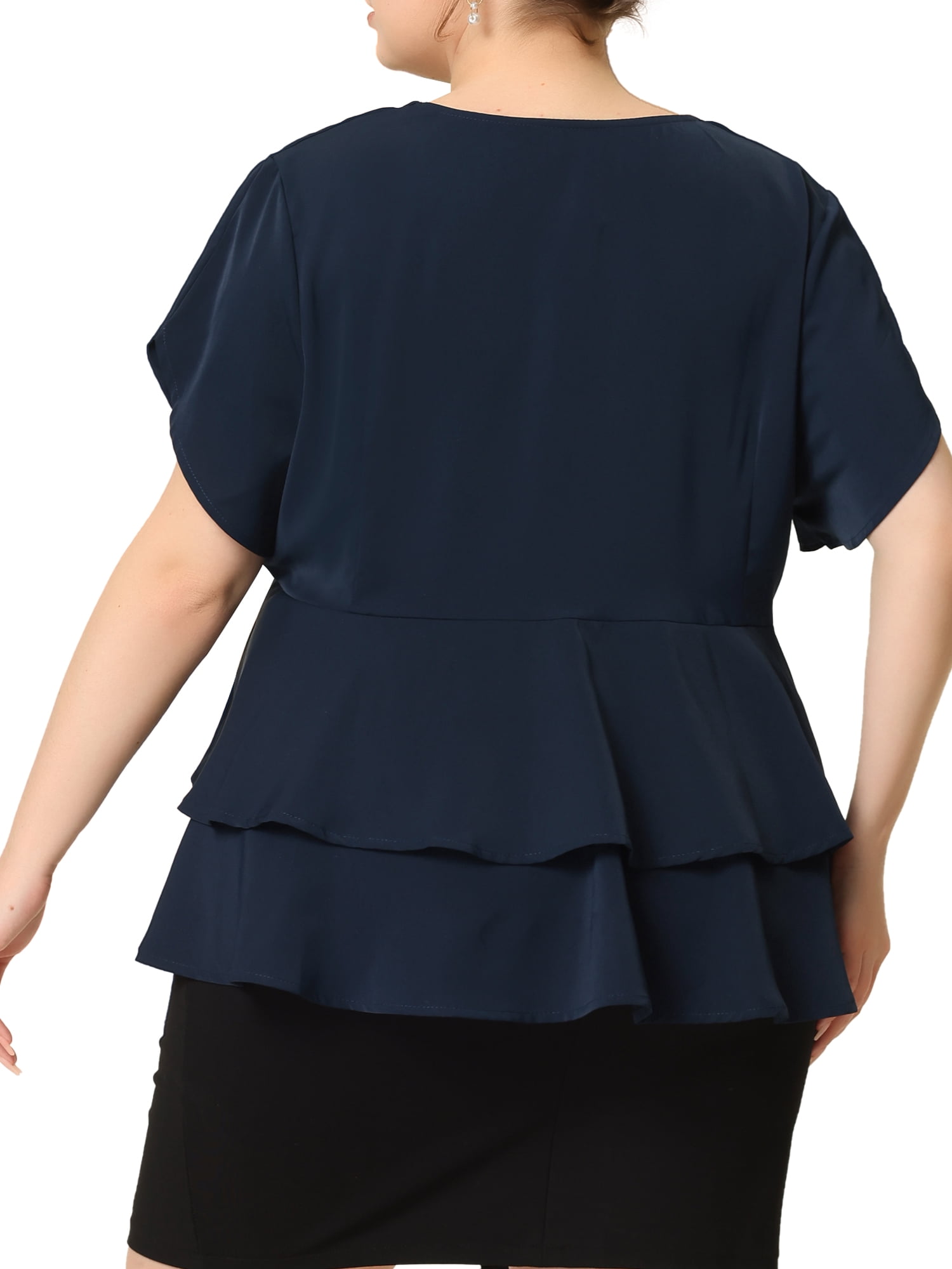 ruffle front blouse plus size
