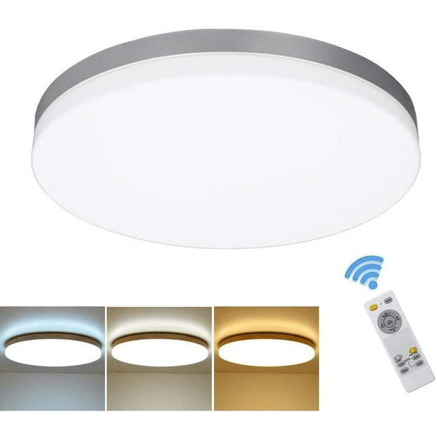 Depuley 13 Inch 24W Modern Dimmable LED Flush Mount Ceiling Light with Remote, Round Close to Ceiling Lights for Bedroom/Kitchen/Dining Room Lighting, ...
