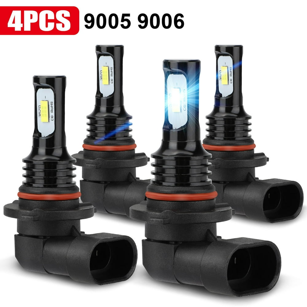 4Pcs 9005 9006 H11 LED Headlight Bulbs, TSV 8000 Lumens Super Bright