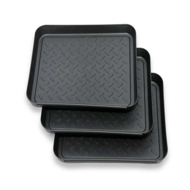 Bandejas de bota al aire libre Zapatos de interior Soporte de barro Zapatillas de deporte Piso Rack Carpet Protector Soporte Soporte Oficina Suministros para el hogar 3 piezas Vogacara HA012281-00B