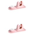 thumbnail image 4 of stanreset 2-in-1 Wall Mounted Punch-free Mops Hanging Pipe Hooks Anti-skid Storage Rack Moisture-proof Clip Rag Hanger Bathroom Pink Pink 2Set, 4 of 6