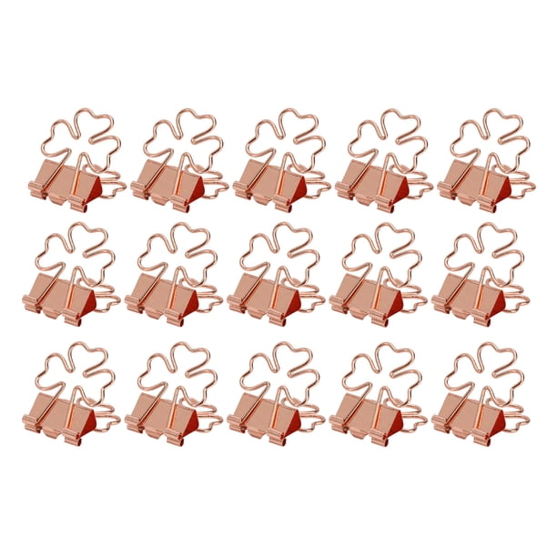 Clips De Carpeta Pequeños, Fuerte Fuerza De Sujeción, Reutilizables, 15 Piezas, Clips De Carpeta De Papel Multifuncionales De Trébol De Rosa Con Caja De Almacenamiento Para El ANGGREK Office Binder Clips