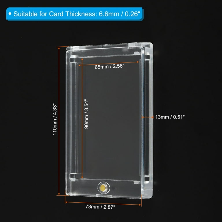 Uxcell 4"x3"x0.51" Magnetic Card Holder 260PT Plastic Clear Trading Card  Protector Golden - Walmart.com