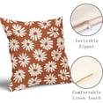 thumbnail image 3 of Burnt Orange Pillow Covers 18X18 Inch White Floral Daisy Geometry Decorative Couch Pillow Cases Spring Summer Flower Throw Pillows Set of 2 Farmhouse Home Decor for Room Porch Patio Couch Outdoor, 3 of 6