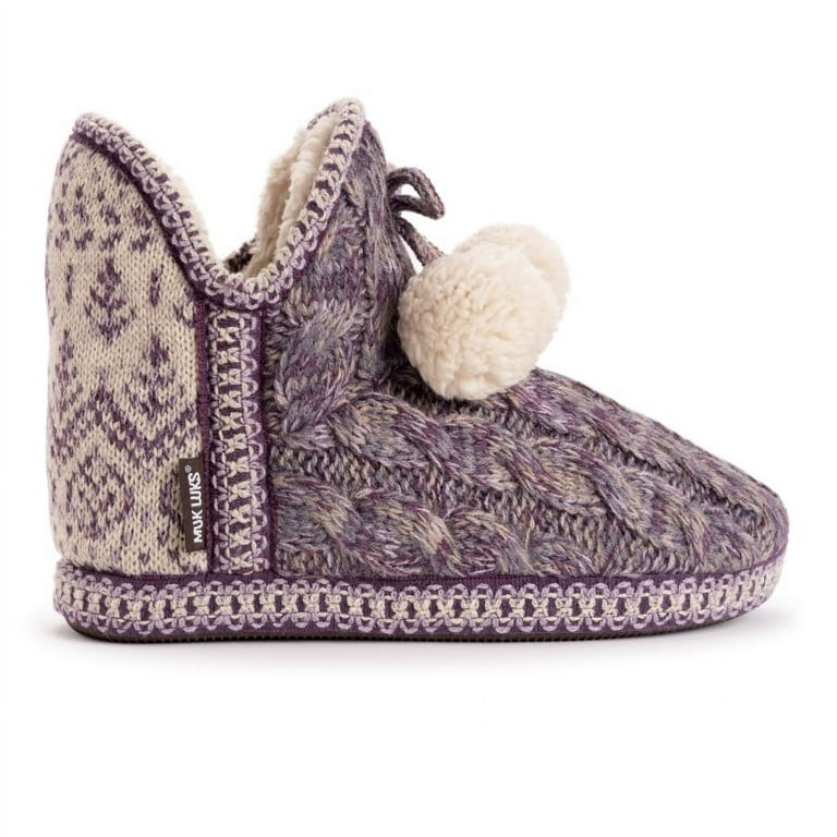 MUK LUKS Women's Amira Bootie Slippers, Warm Faux Fur Lining, Cozy