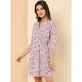 thumbnail image 2 of Vestido camisero vintage Allegra K con estampado floral Rosa oscuro XS, 2 of 6