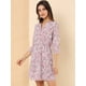 thumbnail image 2 of Vestido camisero vintage Allegra K con estampado floral Rosa oscuro XS, 2 of 6