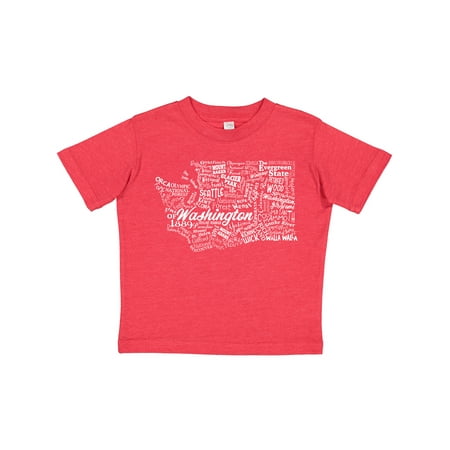 

Inktastic Washington State Word Salad- State Outline Gift Toddler Boy or Toddler Girl T-Shirt