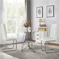 thumbnail image 4 of Topeakmart 2pcs Modern PU Leather Dining Chairs High-Back for Dining Room Kitchen, White, 4 of 15