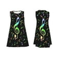 thumbnail image 7 of Lsque Music Notes Pattern Summer Dresses for Women – Sleeveless T-Shirt Swing Sundress, Perfect for the Beach and Casual Days, 7 of 7