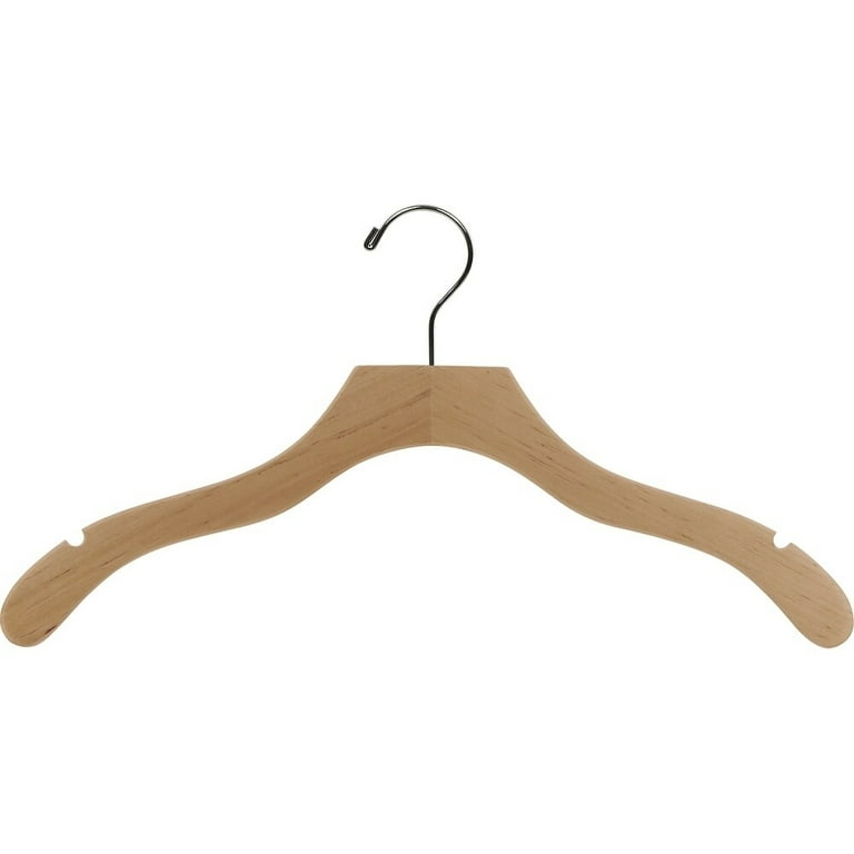 The Great American Hanger Company Wooden Suit Hangers White Chrome Finish Box of 50
