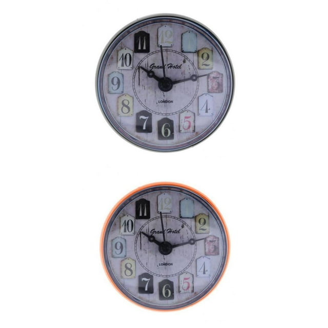 1 juego de reloj de baño impermeable para cocina, mini reloj de pared para baño, decoración del hogar, reloj de agua Naranja3 Negro 3