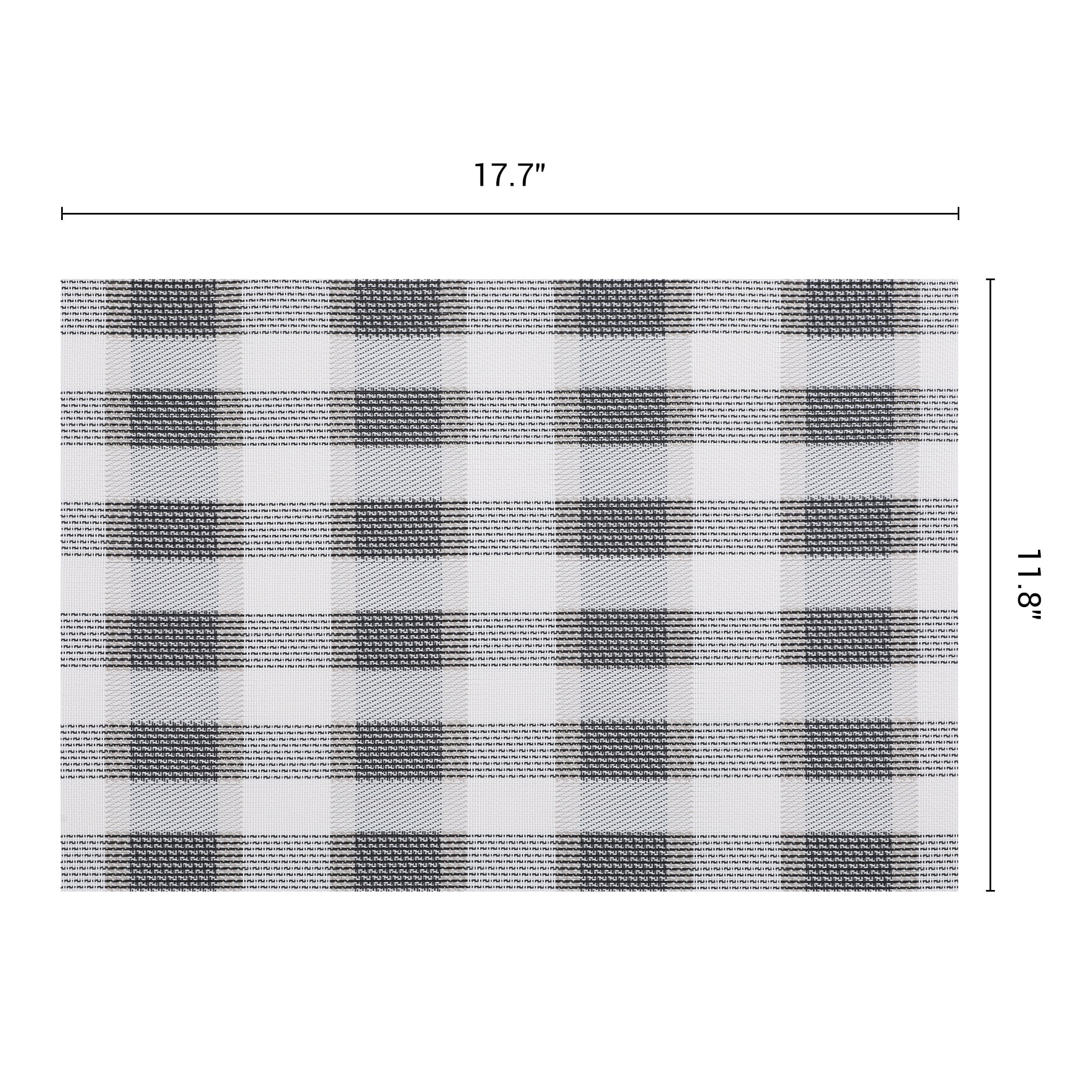 Unique Bargains Rectangle Set of 6 Plastic Washable Table Mats Black 17.7x11.8inch