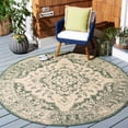 thumbnail image 2 of Safavieh Courtyard Carleton Medallion Indoor/Outdoor Area Rug, Beige/Dark Green, 6'7" x 6'7" Round, 2 of 10