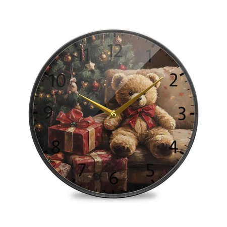 BZSMCE Wall Clock Acrylic Size：9.5*9.5in/11.9*11.9in Holiday Teddy Moments Design Pattern Clock