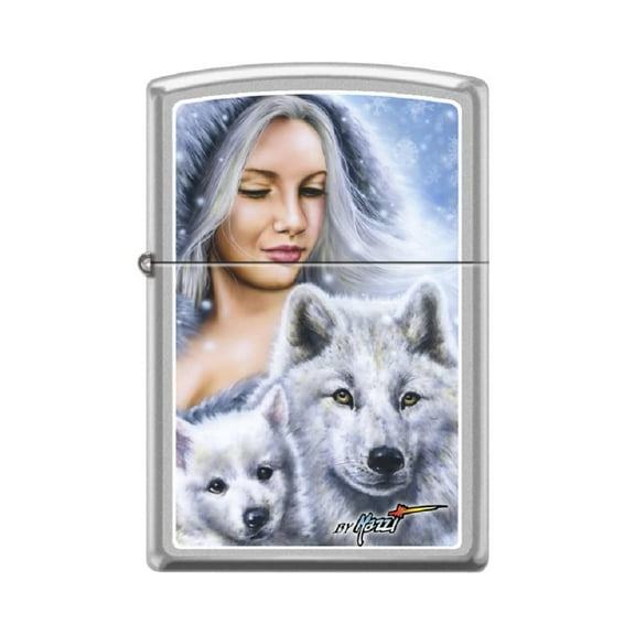 Zippo Lighter - Personalized Custom Message Engrave Lady Winter Stamp Z5338
