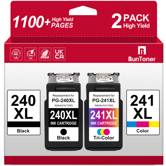 240XL 241XL for Canon Ink 240 and 241 for Pixma MG3620 MG3600 Ink Cartirdge Combo Pack