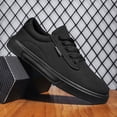 thumbnail image 6 of Wotryit Mens Shoes Men Casual Shoes Fashionable and Simple Solid Color New Pattern Flat Bottomed Comfortable Lace Up Canvas Sneakers,Running Shoes for Men,Shoes for Men(Color:Black,Size:7.5), 6 of 8