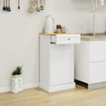 thumbnail image 6 of CoSoTower One Drawers and One-Compartment Tilt-Out Trash Cabinet Kitchen Trash Cabinet-White, 6 of 9